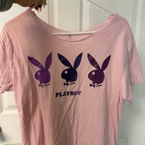 PLAYBOY Kids Pink Tee with Purple Bunny Design